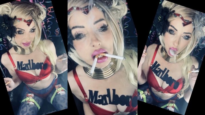 Marlboro Queen Chain smokes multiple