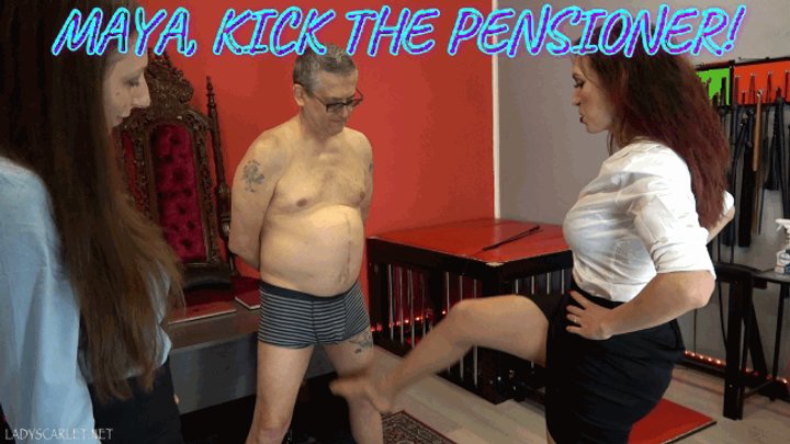 LADY SCARLET - FEMDOM SCHOOL: MAYA, KICK THE PENSIONER! hd